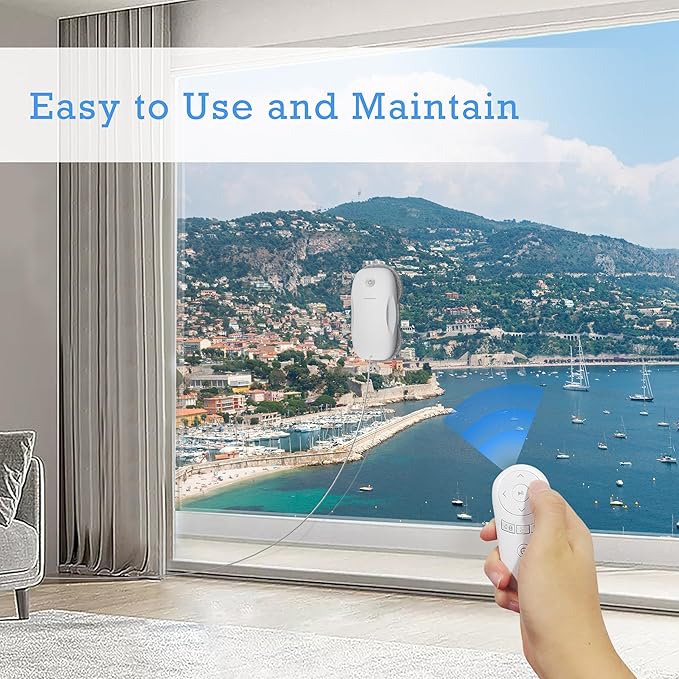 Tosima W2 Window Cleaner Robot Automatic Cleaning with Intelligent Path Planning 3800Pa Suction Power Edge Detection Technology Remote Control White