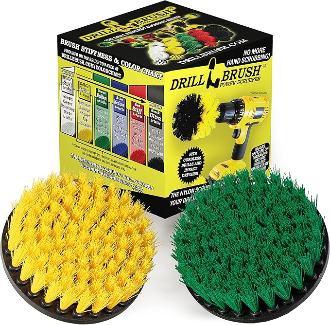 Bathroom Accessories - Power Scrubber Bathroom and Kitchen Brush Set - Cleaning Supplies - Drill Brush- Bath Mat - Shower Cleaner - Soap Scum Mineral Deposits Calcium Hard Water Rust Stains