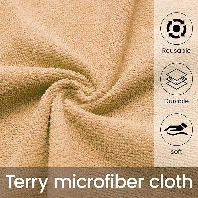 Greenfound Microfiber Cleaning Cloth Roll -80 Pack 11.5x11.5 Tear Away Towels Reusable and Washable Rags Orange