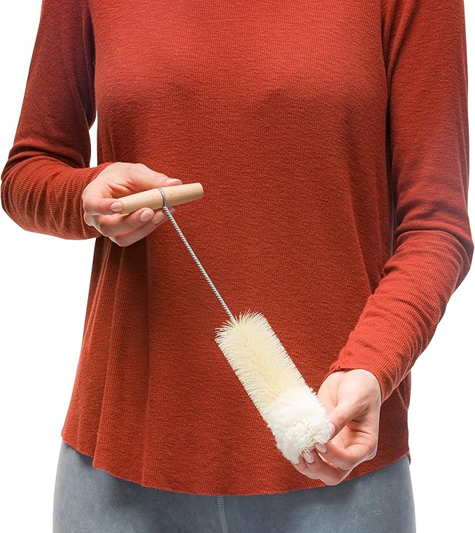Redecker Bottle Brush with Beechwood Grip for Soda Bottles/Jars/Specialty Glassware Tampico Fiber and Wool Bristles 14 Inches Long Made in Germany