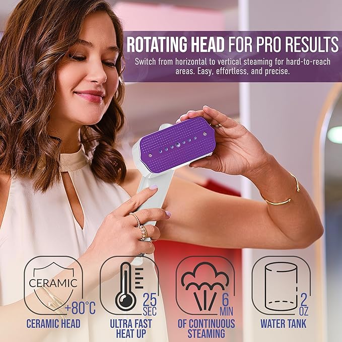 Portable Clothes Steamer &amp Mini Steam Iron – 1200W Handheld Wrinkle Remover 4 Modes 20s Fast Heating Travel Garment Steamer for Clothing Bedding &amp Curtains Compact Folding Design – White