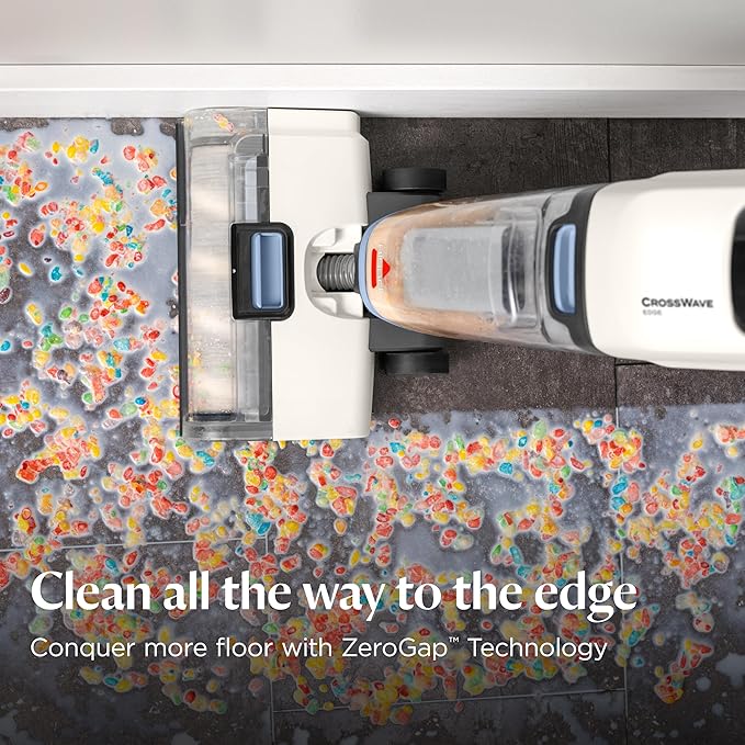 Bissell CrossWave Edge Floor Cleaner Wet Dry Vacuum Mop with Zero-Gap Edge Technology &amp Powerful Suction for Tile Floors and Stain Removal 4111A