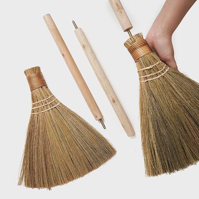 TTS Handmade Whisk Sweeping Broom - Vietnamese Straw Soft Broom for Indoor or Outdoor Sweeping - 9.45 Width 39.37 Length