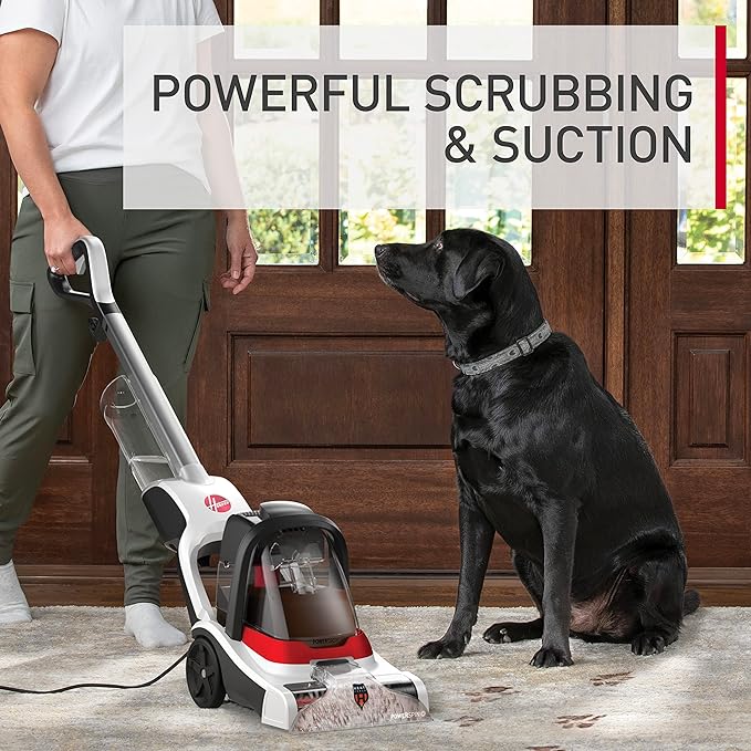 Hoover PowerDash Pet+ Compact Carpet Cleaner Machine Lightweight Carpet Shampooer Machine Pair with a Hoover Carpet Cleaner Solution for a Bright Refreshed Home