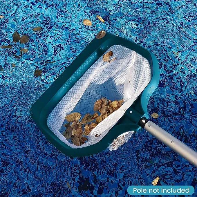 POOLWHALE Pool Skimmer Net - Upgrade Swimming Leaf Rake with Extra Wide Scoop Edge Fine Mesh Nets for Pool Cleaning Leaves Debris (Not Pole)