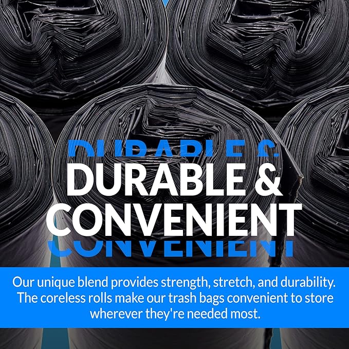Reli. 16-25 Gallon Trash Bags | 500 Bags | Black | Home Kitchen | Strong | Garbage