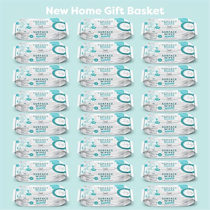 24 Pack Surface Cleaning Wipes Bleach Free All-Purpose Cleaner for Bathroom Kitchen Office 1728 Count Soft Flow with Gift Basket