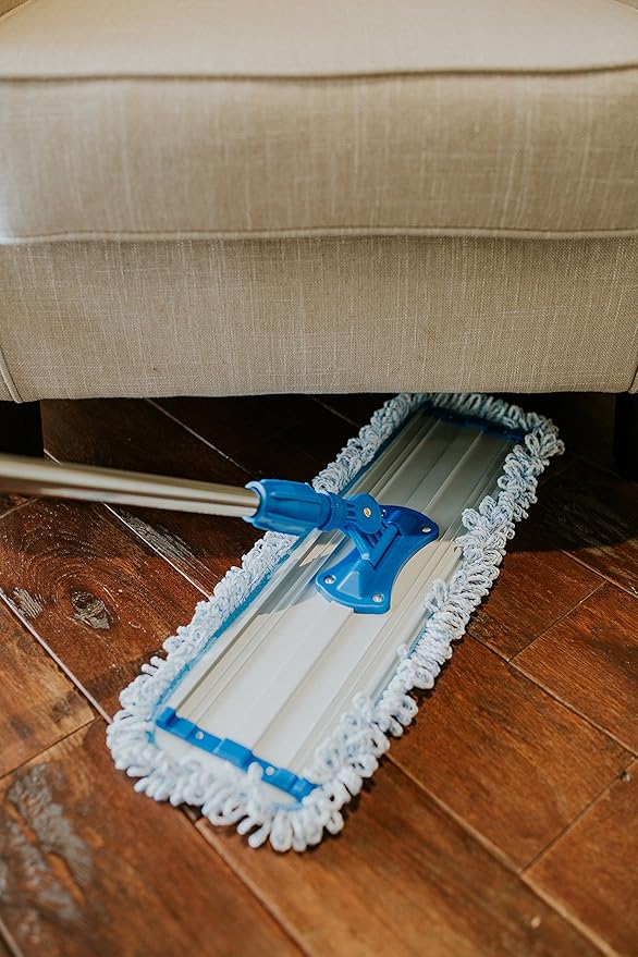 Zflow 18 Professional Microfiber Mop - Commercial Stainless Steel Handle with Microfiber Dust Pad + 3 Wet Pads