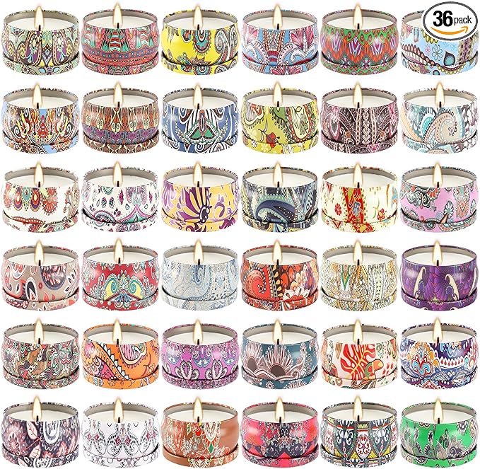 36 Pack Scented Candles Set for Home Relaxing Stress Relief Aromatherapy - Natural Soy Wax and Fragrance - Gifts for Women Mom Best Friend Wife Birthday