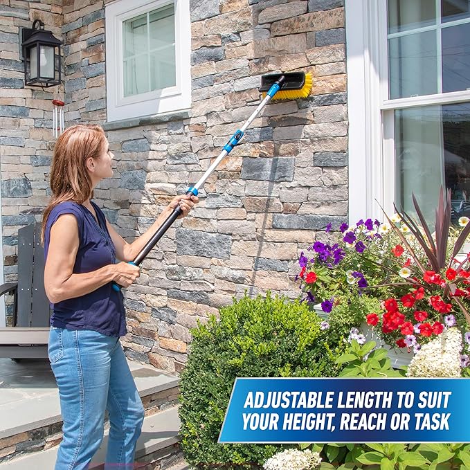 Unger Professional Lock-On EZ Extend Pro Telescopic Pole Extension 2.6’ to 5.3’ Telescoping Pole for Floor &amp High-Access Cleaning Use With Squeegees Broom Heads Brush Heads &amp More Indoor