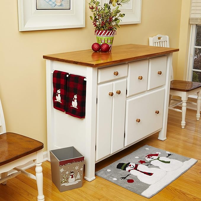 SKL Home Woodland Winter Wastebasket Red
