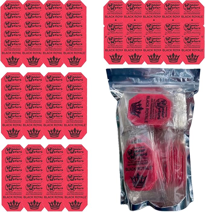 Wonder Wafers 75 count Air Fresheners Individually Wrapped Black Royale Fragrance
