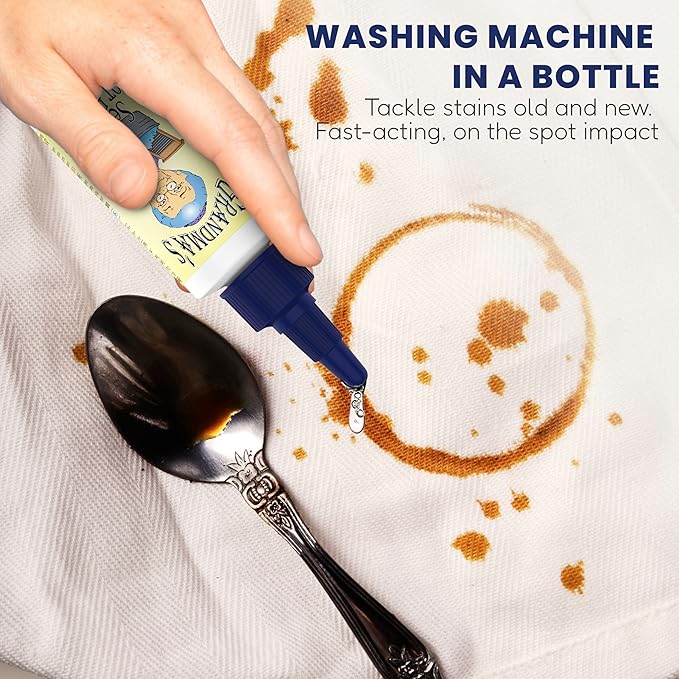 Grandma's Secret Spot Remover - Chlorine Bleach and Toxin-Free Fabric Stain Remover for Clothes - Removes Oil Paint Blood and Pet Stains – 2 Ounce 6 Pack