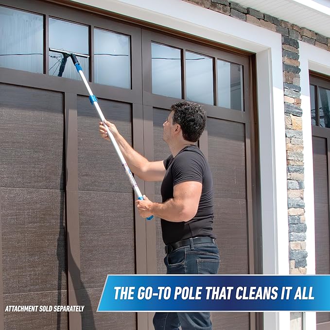 Unger Professional Connect &amp Clean 3’-6’ Aluminum Telescopic Extension Pole with Locking Cone &amp Quick-Flip Clamp – Compatible with Cleaning Tool Attachments Window Cleaning &amp Dusting Tool