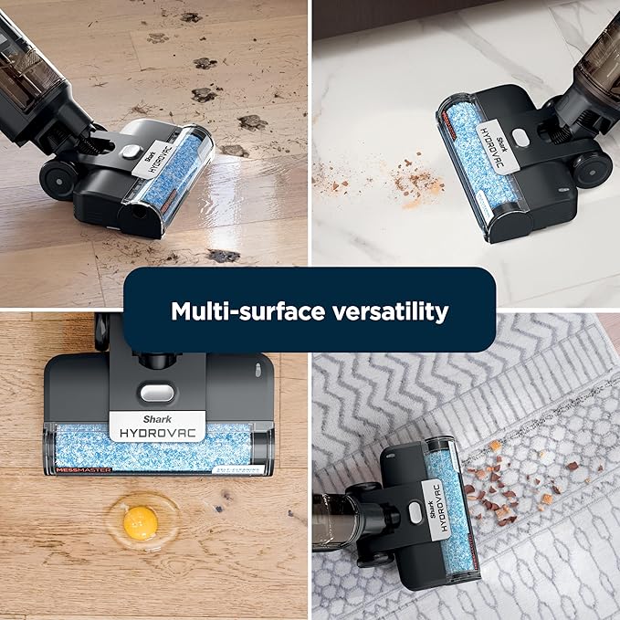 Shark | Wet Dry Vacuum Cleaner | Vacuum and Mop Combo | HydroVac MessMaster | 3-in-1 Self-Cleaning + Powerful Suction | 2 Brushrolls &amp 2 Solutions Included | Hardwood Floor &amp Area Rug Cleaner