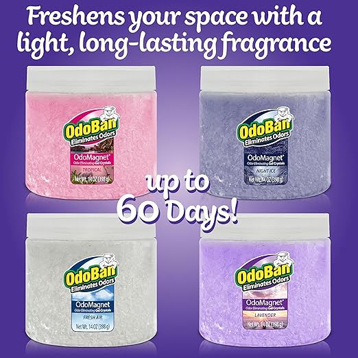 OdoBan OdoMagnet Odor Eliminator Gel Crystals 14 Ounce 6-Pack Lavender Scent