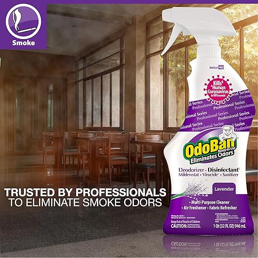 OdoBan Professional Disinfectant and Odor Eliminator Ready-to-Use Spray Made in the USA Lavender Scent 4-Pack 32 Ounces Each
