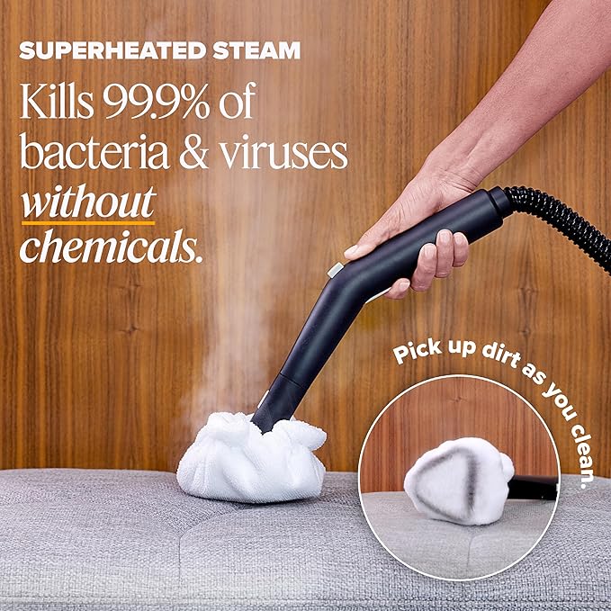 Dupray Neat Steam Cleaner Multipurpose Steamer for Floors Grout &amp Upholstery Chemical-Free Cleaning Long Run Time 40-Piece Accessory Kit *Kills 99.9% of Bacteria &amp Viruses