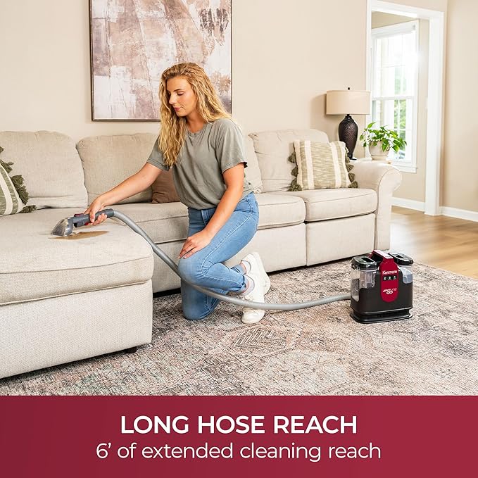 Kenmore KW1050 SpotLite™ Go Portable Heated Carpet &amp Upholstery Spot Cleaner 16Kpa Power Suction with Versatile Tools for Pets Area Rugs and Couches