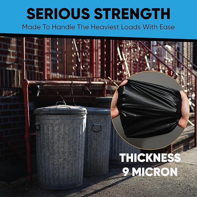 Clear 13 Gallon Trash Bags – Bulk 1000 Count – Tall Kitchen Garbage Bags – 13 Gal Unscented Plastic Can Liners for Bathroom Office Janitorial Commercial Industrial Municipal – Drawstring-Free