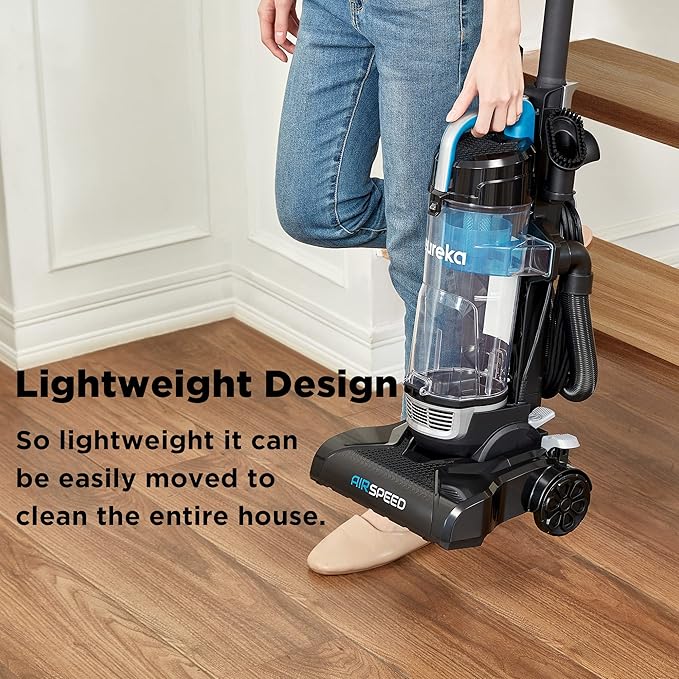 Eureka NEU10AE5 Powerful Bagless Upright Vacuum Cleaner Carpet and Floor AirSpeed Ultra-Lightweight Vacuum Cleaner w/ Replacement Filter Blue