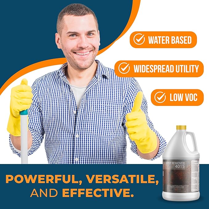 DeckGeneral Rust Remover 4015 All Surface Rust Stain Eliminator Concrete Cleaner Effective Oxidation Clean Up for Driveways Walkways Swimming Pools Brick Pavements and More (1 Gallon)