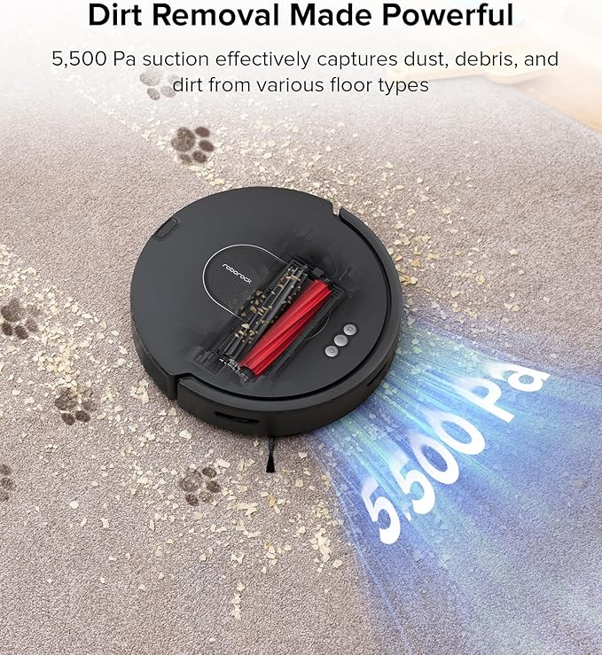 roborock Q5 Max+ Robot Vacuum with Self-Empty Dock Upgraded from Q5+ 5500 Pa Suction DuoRoller Brush Hands-Free Cleaning for up to 7 Weeks PreciSense LiDAR Navigation App &amp Voice Control