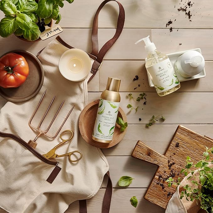 Thymes Home Fragrance Mist – Room Air Fresheners for Home Long Lasting – Air Freshener Spray – Premium Home Fragrance with Notes of Fresh Basil Tomato Leaf &amp Delicate Sage (Fresh-Cut Basil 3 oz)