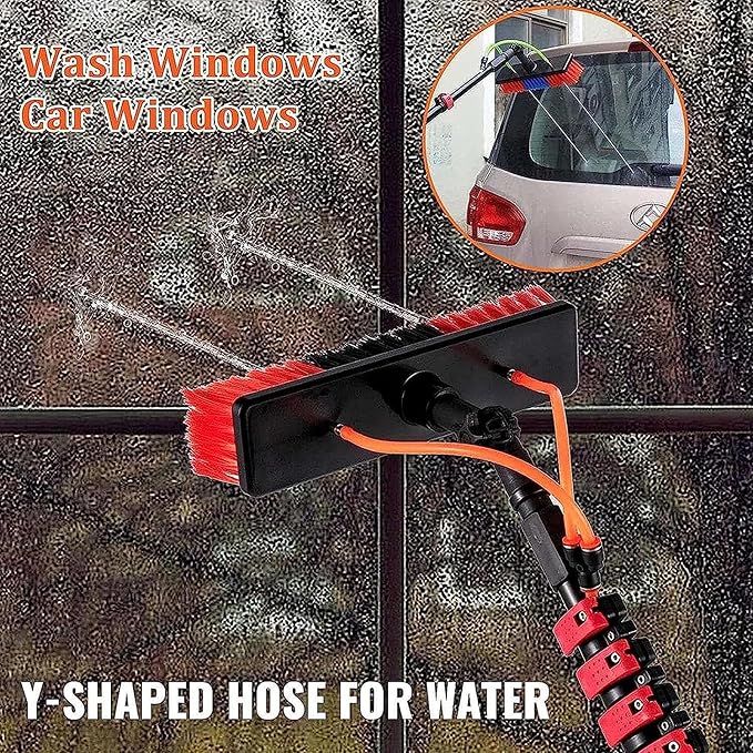 3.6-11m Water Fed Pole KitSolar Panel Cleaning Brush Water Fed Pole BrushOutdoor Window Cleaner for Window Solar Panel Cleaning Washing Tool KitsSolar photovoltaic Panel Cleaning (36FT/11M)