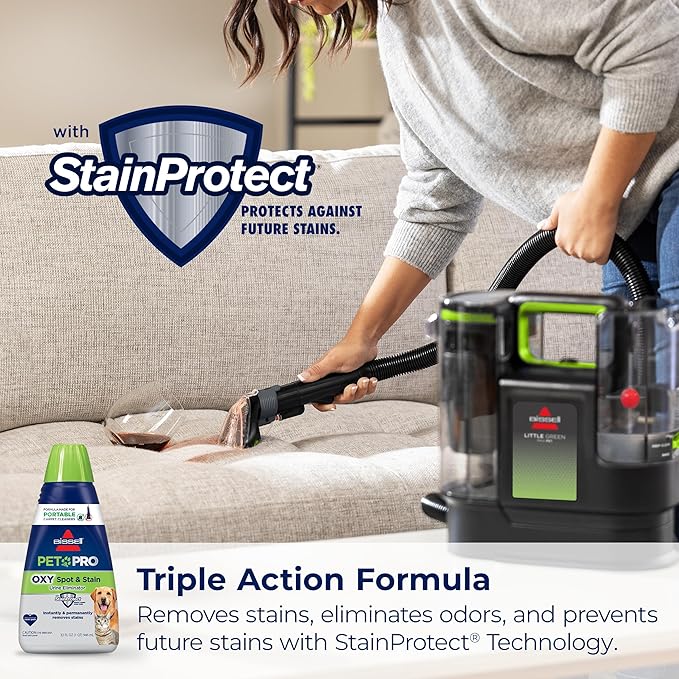 BISSELL® Little Green® Max Pet SmartMix Portable Carpet and Upholstery Deep Cleaner Car/Auto Detailer with SmartMix Technology Self-Cleaning Tough Stain Tool and Pet Hair Removal Tool 38572