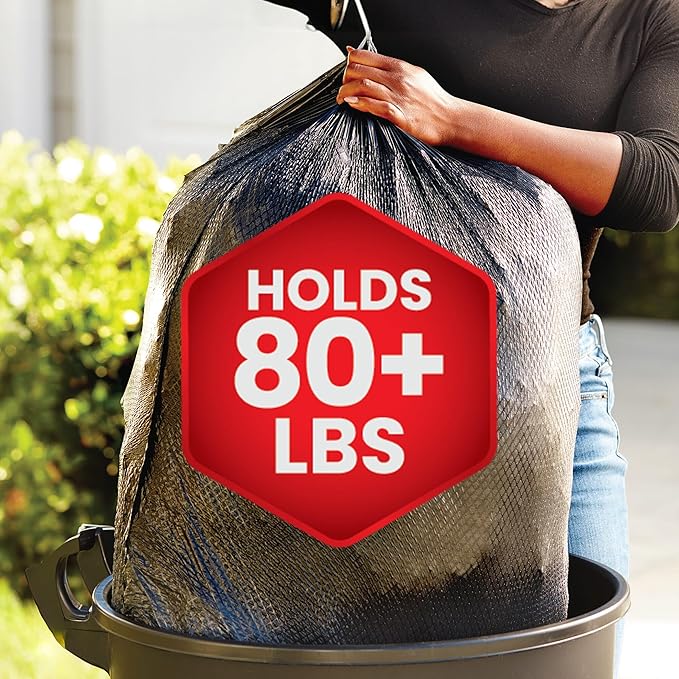 Glad ForceFlex Heavy Duty Large Trash Bags Hold 80+ lb 30 Gal 50 Ct Pack of 3 (Package May Vary)