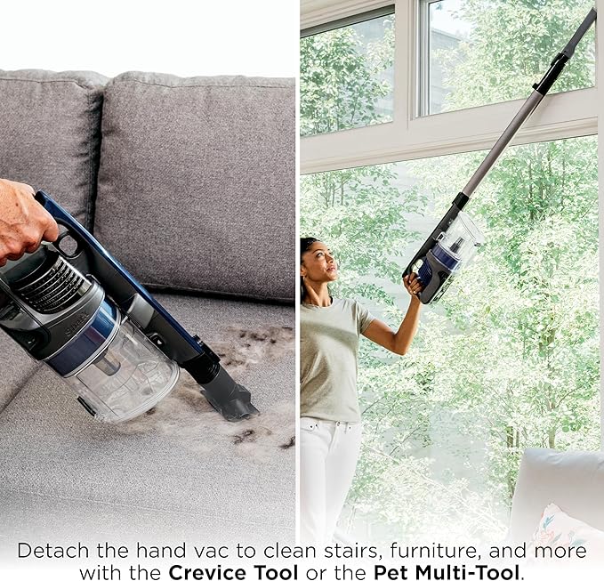 Shark | Pet Cordless Vacuum Cleaner | LED Headlights | Removable Handheld Vacuum for Pet Hair | Crevice Tool &amp Pet Multi-Tool Included | 40min Runtime | For Carpet &amp Hard Floors | Grey | IX141