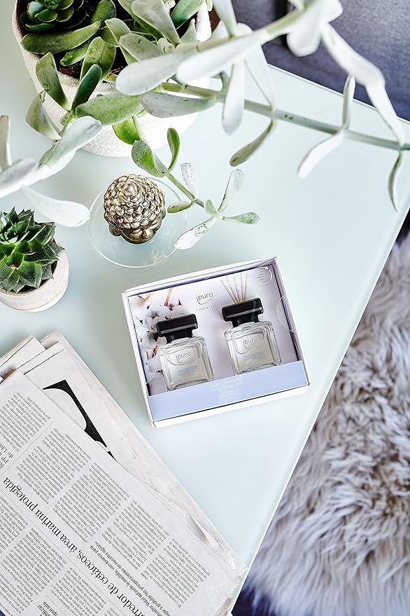 ipuro - Essentials Cotton Fields Room Fragrance 2 x 50 ml | Room Freshener with Star Anise Vanilla Flower &amp Geranium Rose Violet Cedar Wood Fragrance Aroma | Diffuser with Sticks | Air Freshen