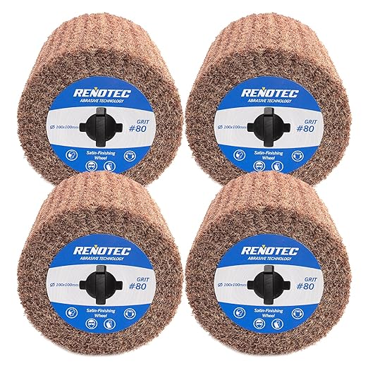 4 Burnishing Wheel 4 Pack Wire Drawing on Metal 100x100mm Coarse Grit 80 Polishing &amp Satin Finishing