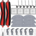 26 Pack Replacement Accessories Parts for Roborock Q10 S5/Q10 S5+/Q10 X5/Q10 X5+ Robot Vacuum Part with 2 Roller Brush4 Mop4 HEAP6 Mop6 Dust Bag6 Side Brushes1 Screwdriver1 Clean Brush