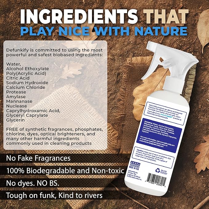 Laundry Stain Remover Spray 32oz. Enzyme 'Free &amp Clear' Stain Treater Spray &amp Spot Remover Prewash Detergent for Clothes Carpet &amp Gear. ProvenSafe™ Cleaning Supply for Pets Kids &amp S