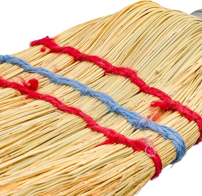 Redecker Hand Brush with Wooden Handle Rice Straw Untreated Beechwood Set of 2 10-Inches
