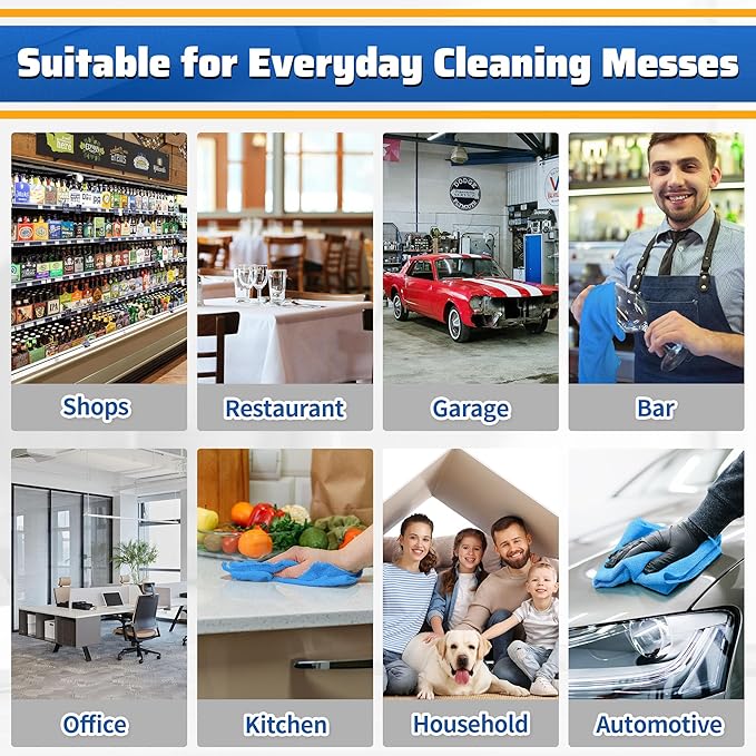 HOMERHYME Shop Towels 150 Pack Cleaning Rags Microfiber Towels Bulk All-Purpose Microfiber Cleaning Cloth Lint-Free Wipe Washcloth for Commercial Garage Automotive &amp Housekeeping 11.5*11.5