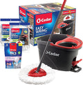 O-Cedar EasyWring Microfiber Spin Mop &amp Bucket Floor Cleaning System + 2 Extra Mop Head Replacements with Lavender Pac (Variety Pack)