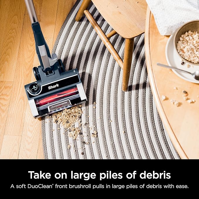 Shark HZ3002 Stratos Ultralight Corded Stick Vacuum with DuoClean PowerFins HairPro Self-Cleaning Brushroll &amp Odor Neutralizer Technology Navy