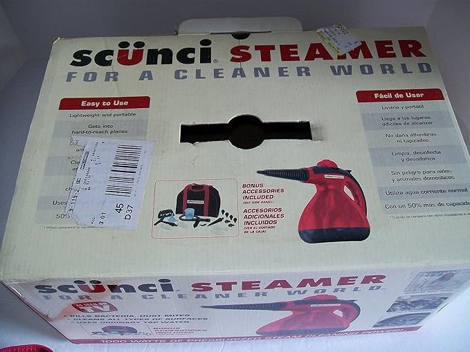 Scunci SS1000 Hand Held Steam Cleaner with Attachments