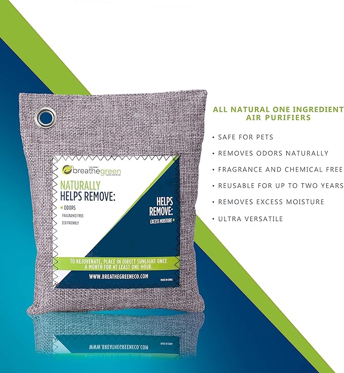 Bamboo Charcoal Bags Odor Absorber (9-Pack) Activated Charcoal Odor Eliminator Bag Natural Freshener Removes Odors and Moisture Odor Eliminator for Home Pets Shoes Closet RV