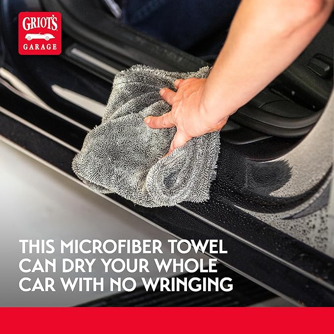 Griot's Garage PFM Ultrafast Edgeless Towels for Car Cleaning and Detailing Hyper-Absorbent Scratch-Free Compact 16” x 16” Set of 2 55539
