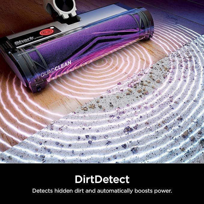 Shark IW1111 Detect Pro - Lightweight Cordless Vacuum Cleaner with HEPA Filter Portable Handheld Attachment Crevice Tool Rechargeable Multi-Surface Stick Vacuum for Household Pet Hair Dark Grey