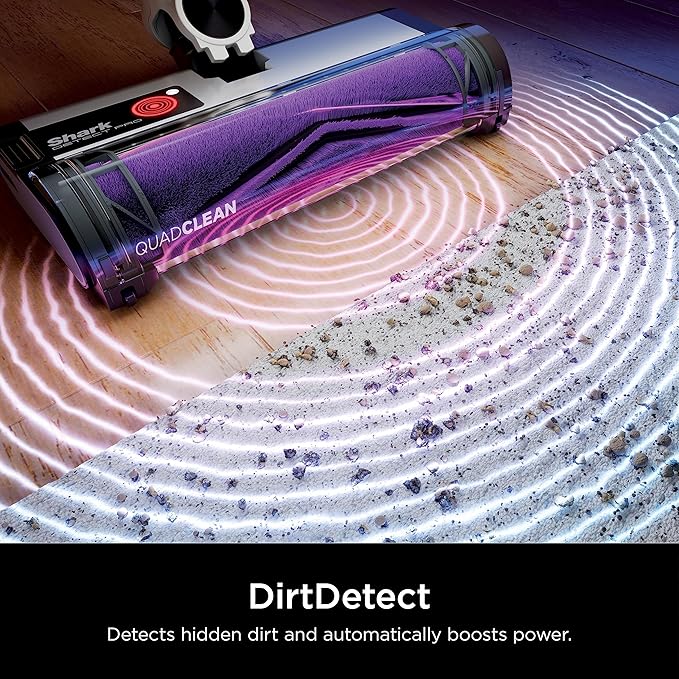 Shark IW3511 Detect Pro Auto-Empty System Cordless Vacuum with HEPA QuadClean Multi-Surface Brushroll 60-Minute Runtime Includes 8 Crevice Tool &amp Pet Multi-Tool White/Beats Brass (Renewed)