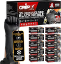 Herkules Grip Heavy Duty 8Mil Black Nitrile Gloves3D Raised Diamond Texture-Latex &amp Powder-Free Industrial Mechanic
