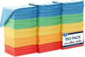 S&ampT INC. 150 Pack Microfiber Cleaning Cloth Bulk Towels for Home Reusable Microfiber Towels for Cars Cleaning Rags Assorted 11.5 Inches x 11.5 Inches 150 Count