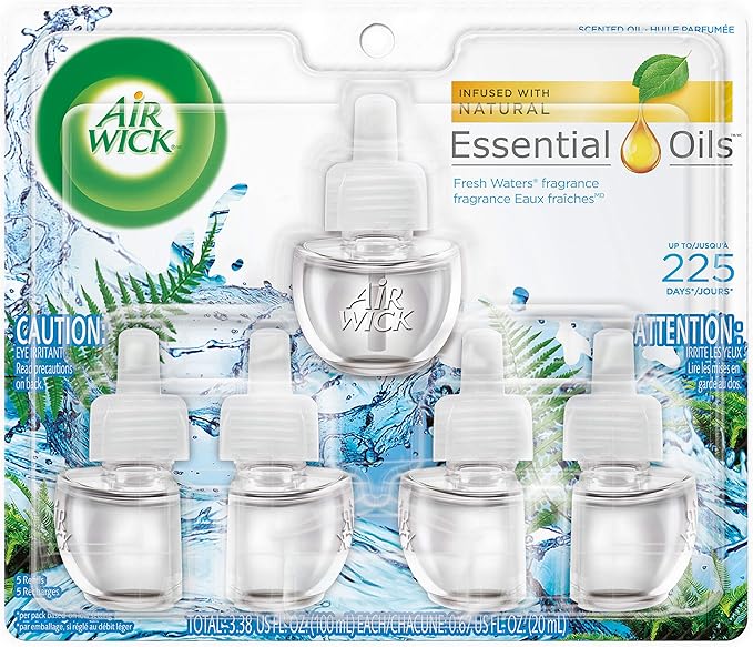 Air Wick Scented Oil Refill Fresh Waters 5 refills (5x .67) oz (Pack of 7)