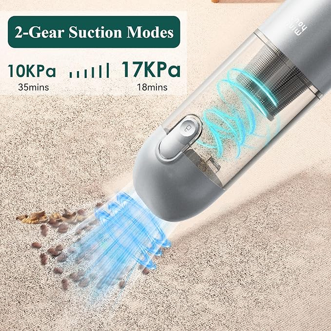 Minthouz Car Vacuum Portable Cordless 17000Pa - 120W Handheld Vacuum Rechargeable with Blower Ultra Lightweight Mini Vacuum Cleaner with 2 Filters for Car Home Pet Office Keyboard