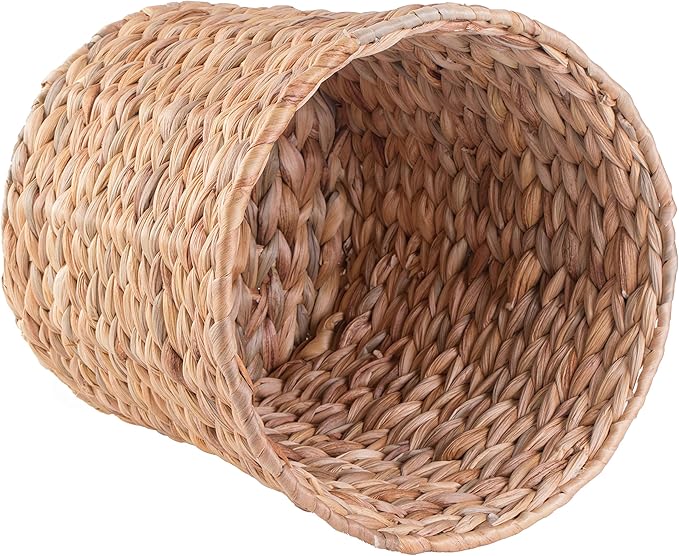 Vintiquewise Natural Water Hyacinth Round Waste Basket - for Bathrooms Bedrooms or Offices